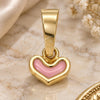 Oro Laminado Fancy Pendant, Gold Filled Style Heart Design, Pink Enamel Finish, Golden Finish, 05.163.0075.2