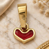 Oro Laminado Fancy Pendant, Gold Filled Style Heart Design, Red Enamel Finish, Golden Finish, 05.163.0075.3