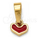 Oro Laminado Fancy Pendant, Gold Filled Style Heart Design, Red Enamel Finish, Golden Finish, 05.163.0075.3