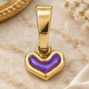 Oro Laminado Fancy Pendant, Gold Filled Style Heart Design, Purple Enamel Finish, Golden Finish, 05.163.0075.5