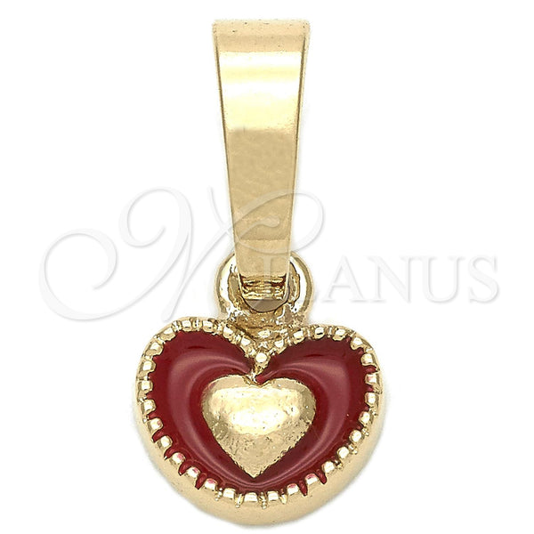 Gold Filled Pendant — Fancy Pendant Heart Design Red Enamel 05. — main product view — SKU 111322 | Oro Laminado dije — elegante Pendant corazón diseño Red Enamel 05. — SKU 111322