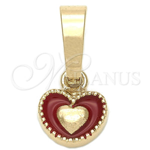 Gold Filled Pendant — Fancy Pendant Heart Design Red Enamel 05. — main product view — SKU 111322 | Oro Laminado dije — elegante Pendant corazón diseño Red Enamel 05. — SKU 111322