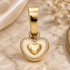 Oro Laminado Fancy Pendant, Gold Filled Style Heart Design, White Enamel Finish, Golden Finish, 05.163.0076.2