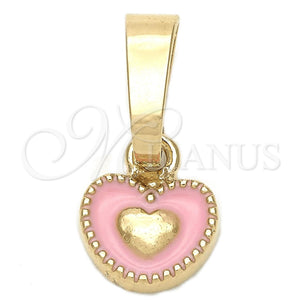 Gold Filled Pendant — Fancy Pendant Heart Design Pink Enamel 05. — main product view — SKU 111324 | Oro Laminado dije — elegante Pendant corazón diseño Pink Enamel 05. — SKU 111324