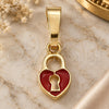 Oro Laminado Fancy Pendant, Gold Filled Style Heart Design, Red Enamel Finish, Golden Finish, 05.163.0077