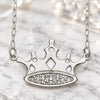 Sterling Silver Pendant Necklace, Crown Design, with White Cubic Zirconia, Polished, Silver Finish, 04.203.0008.18 (01 MM Thickness, 18 Inches Length)