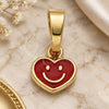 Oro Laminado Fancy Pendant, Gold Filled Style Heart Design, Red Enamel Finish, Golden Finish, 05.163.0078.3