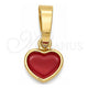Oro Laminado Fancy Pendant, Gold Filled Style Heart Design, Red Enamel Finish, Golden Finish, 05.163.0080.1