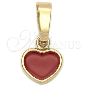 Gold Filled Pendant — Fancy Pendant Heart Design Red Enamel 05. — main product view — SKU 111344 | Oro Laminado dije — elegante Pendant corazón diseño Red Enamel 05. — SKU 111344