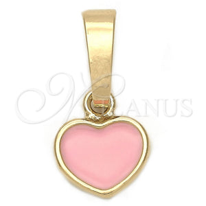 Gold Filled Pendant — Fancy Pendant Heart Design Pink Enamel 05. — main product view — SKU 111346 | Oro Laminado dije — elegante Pendant corazón diseño Pink Enamel 05. — SKU 111346