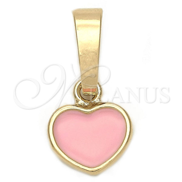 Gold Filled Pendant — Fancy Pendant Heart Design Pink Enamel 05. — main product view — SKU 111346 | Oro Laminado dije — elegante Pendant corazón diseño Pink Enamel 05. — SKU 111346