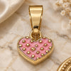 Oro Laminado Fancy Pendant, Gold Filled Style Heart Design, Pink Enamel Finish, Golden Finish, 05.163.0082