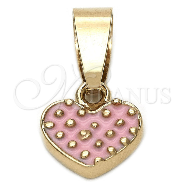 Gold Filled Pendant — Fancy Pendant Heart Design Pink Enamel 05. — main product view — SKU 111362 | Oro Laminado dije — elegante Pendant corazón diseño Pink Enamel 05. — SKU 111362