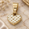 Oro Laminado Fancy Pendant, Gold Filled Style Heart Design, White Enamel Finish, Golden Finish, 05.163.0082.3