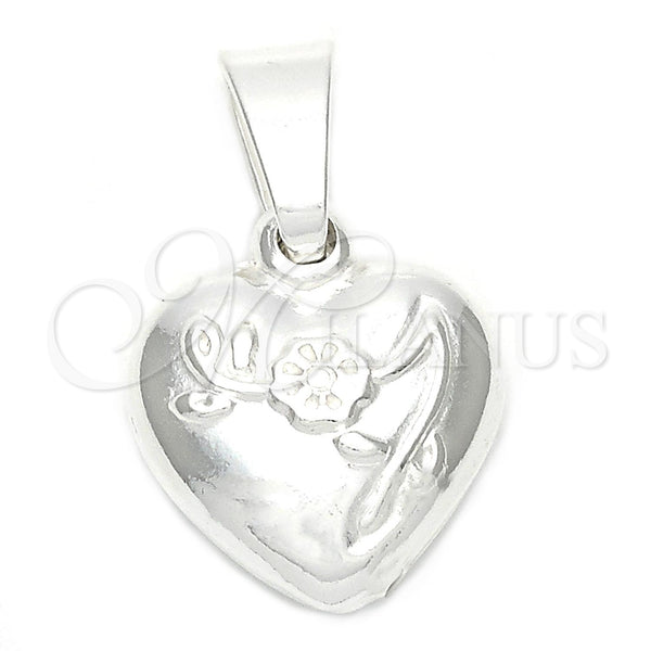 Sterling Silver Pendant — Fancy Pendant Flower and Heart Design Polished 05.16. — main product view — SKU 111386 | Plata 925 dije — elegante Pendant flor and corazón diseño pulido 05.16. — SKU 111386