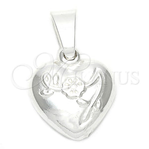 Sterling Silver Pendant — Fancy Pendant Flower and Heart Design Polished 05.16. — main product view — SKU 111386 | Plata 925 dije — elegante Pendant flor and corazón diseño pulido 05.16. — SKU 111386