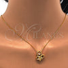 Gold Tone Pendant Necklace, Butterfly Design, with White Cubic Zirconia and White Micro Pave, Polished, Golden Finish, 04.213.0018.16.GT (01 MM Thickness, 16 Inches Length)
