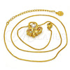 Gold Tone Pendant Necklace, Butterfly Design, with White Cubic Zirconia and White Micro Pave, Polished, Golden Finish, 04.213.0018.16.GT (01 MM Thickness, 16 Inches Length)