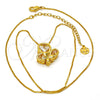 Gold Tone Pendant Necklace, Butterfly Design, with White Cubic Zirconia and White Micro Pave, Polished, Golden Finish, 04.213.0018.16.GT (01 MM Thickness, 16 Inches Length)