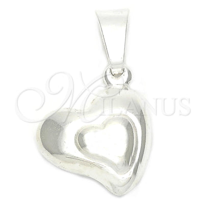 Sterling Silver Heart and Heart Pendant 05.16.0209 for wholesale, main product view