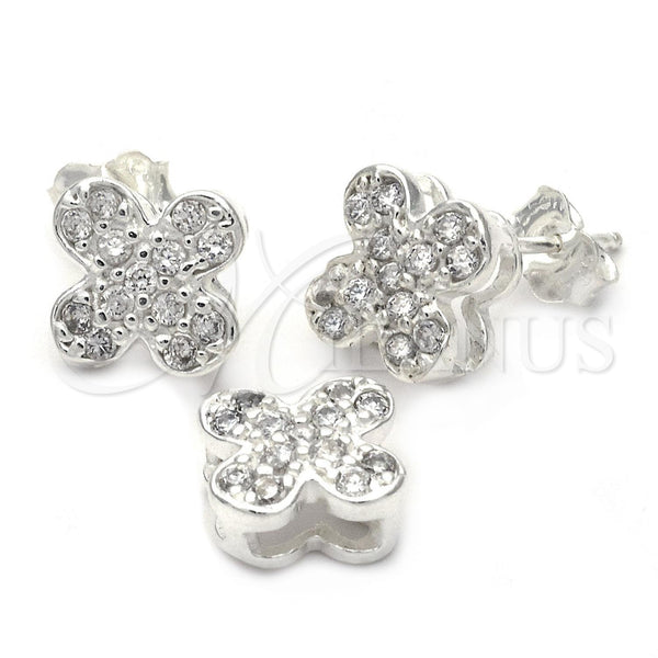 Sterling Silver Ring — Earring and Pendant Adult Set Flower Design with — main product view — SKU 111436 | Plata 925 anillo — Earring and Pendant Adult Set flor diseño with — SKU 111436