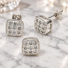 Sterling Silver Earring and Pendant Adult Set, with White Cubic Zirconia, Polished, Silver Finish, 10.166.0015