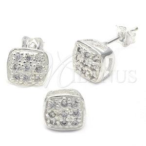 Sterling Silver Ring — Earring and Pendant Adult Set with White Cubic — main product view — SKU 111438 | Plata 925 anillo — Earring and Pendant Adult Set with blanco Cubic — SKU 111438