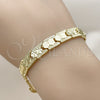 Gold Tone Fancy Bracelet, Diamond Cutting Finish, Golden Finish, 03.100.0022.07 (08 MM Thickness, 8 Inches Length)