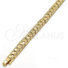 Gold Tone Fancy Bracelet, Diamond Cutting Finish, Golden Finish, 03.100.0022.07 (08 MM Thickness, 8 Inches Length)