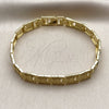 Gold Tone Fancy Bracelet, Diamond Cutting Finish, Golden Finish, 03.100.0022.07 (08 MM Thickness, 8 Inches Length)