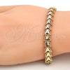 Oro Laminado Fancy Bracelet, Gold Filled Style Butterfly Design, Diamond Cutting Finish, Golden Finish, 03.100.0023.07 (08 MM Thickness, 7 Inches Length)