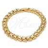 Oro Laminado Fancy Bracelet, Gold Filled Style Butterfly Design, Diamond Cutting Finish, Golden Finish, 03.100.0023.07 (08 MM Thickness, 7 Inches Length)