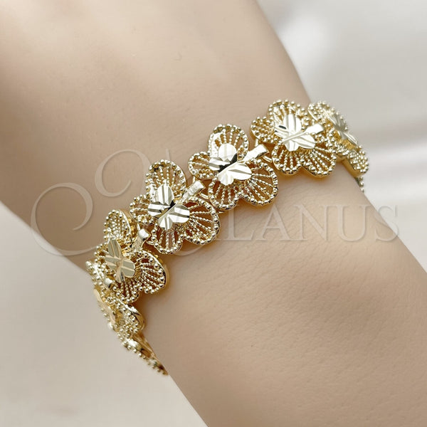 Gold Filled Bracelet — Fancy Bracelet Butterfly Design Diamond Cutting 03. Thickness — alternate product view — SKU 111451 | Oro Laminado brazalete — elegante Bracelet Butterfly diseño Diamond Cutting 03. Thickness — SKU 111451