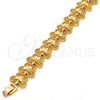 Oro Laminado Fancy Bracelet, Gold Filled Style Butterfly Design, Diamond Cutting Finish, Golden Finish, 03.100.0030.07 (Thickness, 7 Inches Length)