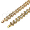 Oro Laminado Fancy Bracelet, Gold Filled Style Butterfly Design, Diamond Cutting Finish, Golden Finish, 03.100.0030.07 (Thickness, 7 Inches Length)