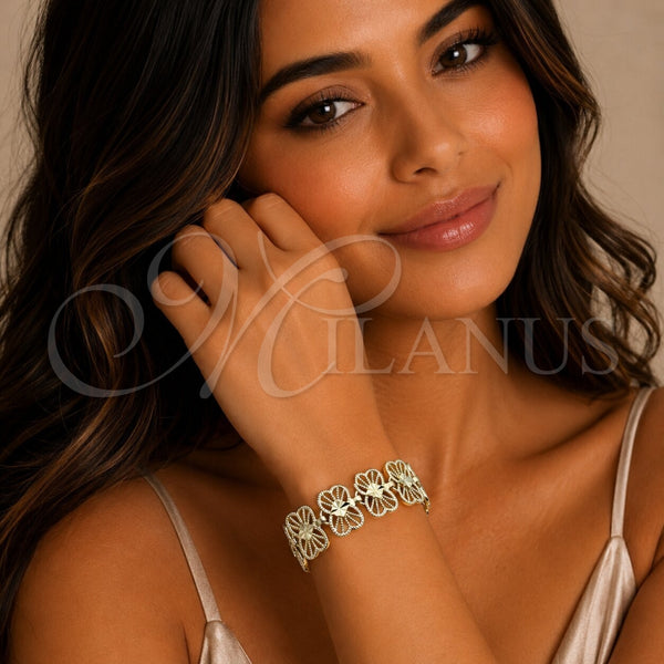Gold Plated Bracelet — Fancy Bracelet Bow Design Diamond Cutting 03. .GT — alternate product view — SKU 111452 | Chapa de Oro brazalete — elegante Bracelet Bow diseño Diamond Cutting 03. .GT — SKU 111452
