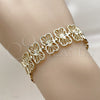 Gold Tone Fancy Bracelet, Bow Design, Diamond Cutting Finish, Golden Finish, 03.100.0031.08.GT (Thickness, 7 Inches Length)
