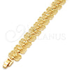 Gold Tone Fancy Bracelet, Bow Design, Diamond Cutting Finish, Golden Finish, 03.100.0031.08.GT (Thickness, 7 Inches Length)