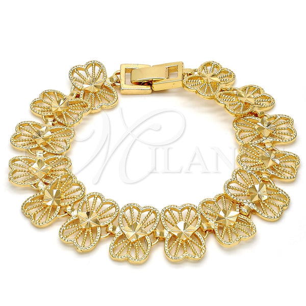 Gold Plated Bracelet — Fancy Bracelet Bow Design Diamond Cutting 03. .GT — main product view — SKU 111452 | Chapa de Oro brazalete — elegante Bracelet Bow diseño Diamond Cutting 03. .GT — SKU 111452