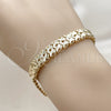 Oro Laminado Fancy Bracelet, Gold Filled Style Diamond Cutting Finish, Golden Finish, 03.100.0021.08 (Thickness, 8 Inches Length)