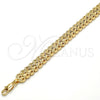 Oro Laminado Fancy Bracelet, Gold Filled Style Diamond Cutting Finish, Golden Finish, 03.100.0021.08 (Thickness, 8 Inches Length)