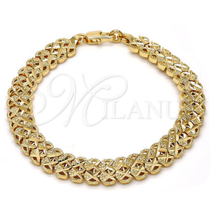 Gold Filled Bracelet — Fancy Bracelet Diamond Cutting 03. Thickness 8 Inches — main product view — SKU 111532 | Oro Laminado brazalete — elegante Bracelet Diamond Cutting 03. Thickness 8 Inches — SKU 111532