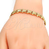 Gold Tone Fancy Bracelet, Butterfly Design, Diamond Cutting Finish, Golden Finish, 03.100.0025.08 (08 MM Thickness, 8 Inches Length)