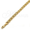 Gold Tone Fancy Bracelet, Butterfly Design, Diamond Cutting Finish, Golden Finish, 03.100.0025.08 (08 MM Thickness, 8 Inches Length)