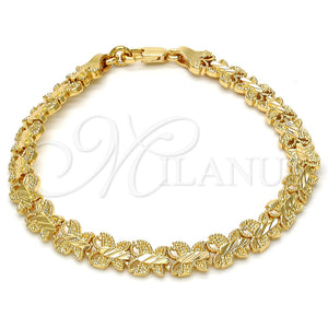 Gold Plated Bracelet — Fancy Bracelet Butterfly Design Diamond Cutting 03. 08 — main product view — SKU 111534 | Chapa de Oro brazalete — elegante Bracelet Butterfly diseño Diamond Cutting 03. 08 — SKU 111534