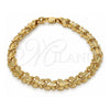 Gold Tone Fancy Bracelet, Butterfly Design, Diamond Cutting Finish, Golden Finish, 03.100.0025.08 (08 MM Thickness, 8 Inches Length)