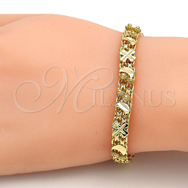 Gold Plated Bracelet — Fancy Bracelet Moon Design Polished 03. .GT 07 — alternate product view — SKU 111541 | Chapa de Oro brazalete — elegante Bracelet Moon diseño pulido 03. .GT 07 — SKU 111541