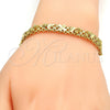 Gold Tone Fancy Bracelet, Moon Design, Polished, Golden Finish, 03.168.0010.07.GT (07 MM Thickness, 7 Inches Length)