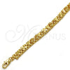 Gold Tone Fancy Bracelet, Moon Design, Polished, Golden Finish, 03.168.0010.07.GT (07 MM Thickness, 7 Inches Length)