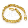 Gold Tone Fancy Bracelet, Moon Design, Polished, Golden Finish, 03.168.0010.07.GT (07 MM Thickness, 7 Inches Length)